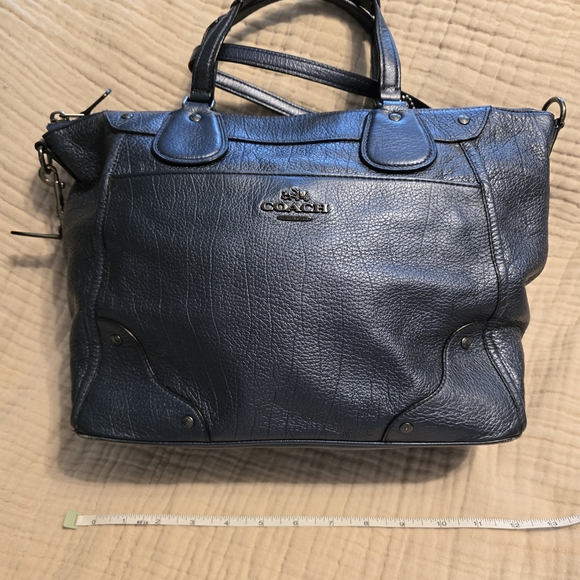 Coach Handbags - Coach Navy Blue Leather Satchel